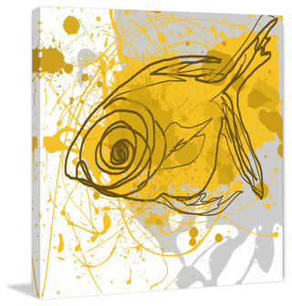 "Yellow Fish" Painting Print on Canvas by Irena Orlov
