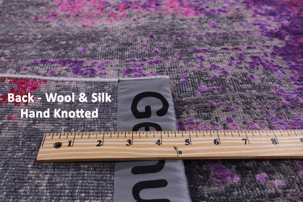 Runner Wool and Silk Modern Handmade Rug 2' 6" X 12' 0" Q9083