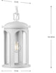 Gables Collection 14-1/8" 1-Light Satin White Outdoor Hanging Lantern