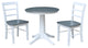 30" Round Pedestal Dining Table with 2 Madrid Ladderback Chairs