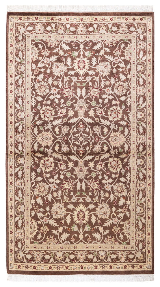 Chandigarh, One-of-a-Kind Hand-Knotted Area Rug Brown, 3'1"x5'4"