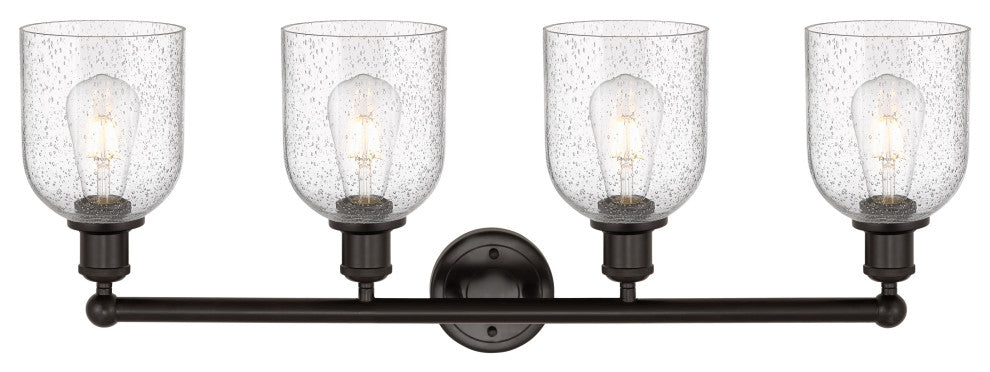 Edison-Bella 4-Light 33" Bath Vanity Light, Oil Rubbed Bronze, Seedy