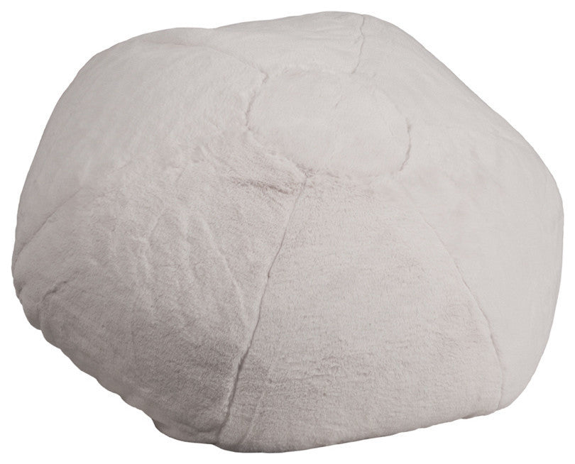 Oversized Bean Bag Chair, White Furry