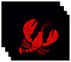 18"x14" Lobster, Animal Print Placemat, Navy Blue, Set of 4