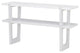 TATEUS Narrow Console Table with Marble-Effect Top for Entryway and Living Room, Antique White