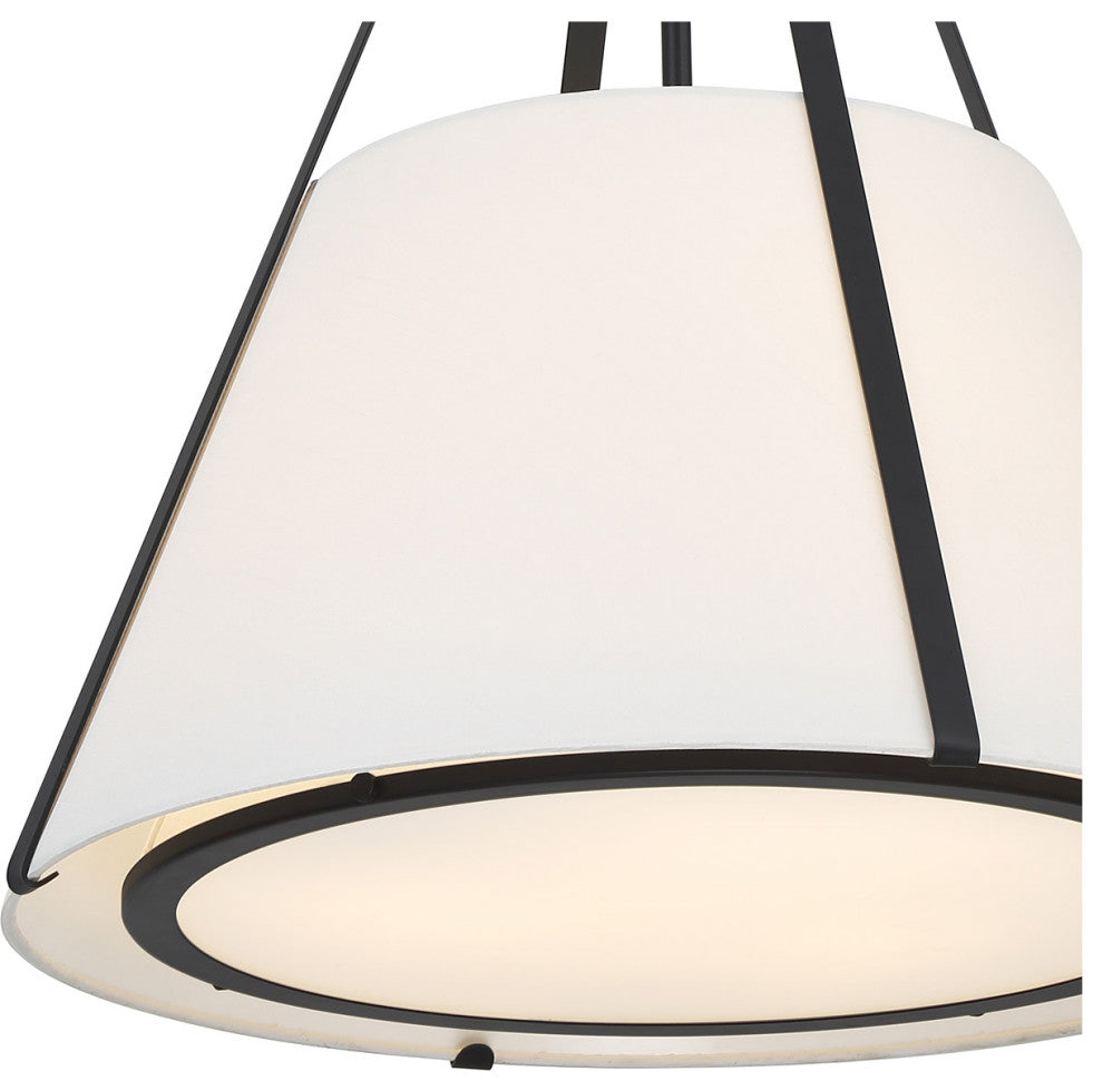 Crystorama FUL-904-BK, 3-Light Pendant, Black