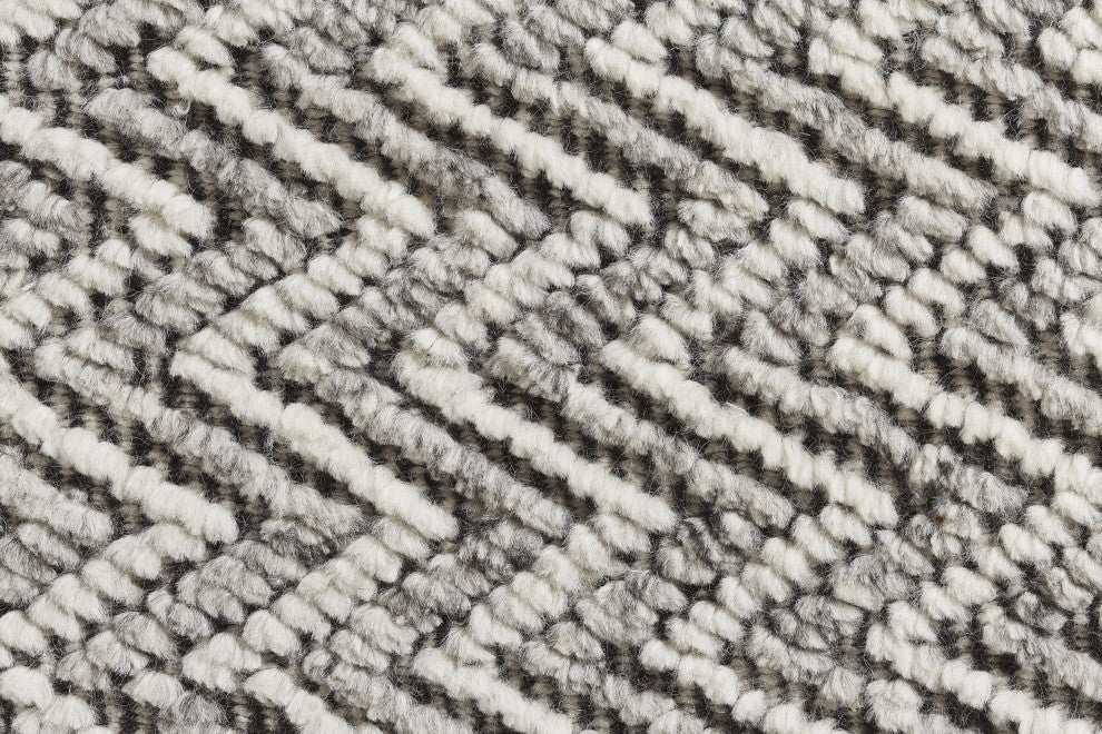 Ivory Contemporary Geometric Transitional High-Low Area Rug