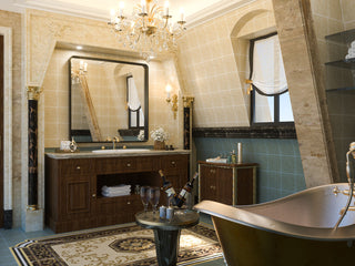 Metal Frame Decorative Rectangular Wall Mount Mirror, Black, 36"x36"