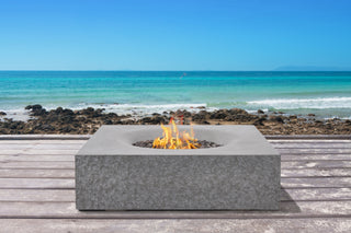 Pyromania Monument Concrete Fire Pit Table, 41"x41", Slate, Natural Gas