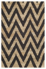 Safavieh Organica 6' X 9' Hand Knotted Jute Rug in Black and Natural