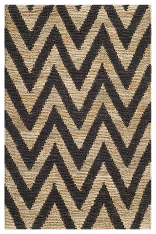 Safavieh Organica 6' X 9' Hand Knotted Jute Rug in Black and Natural