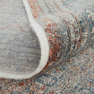 Gilford Transitional Medallion, Blue/Red/Gray, 12'x15' Area Rug