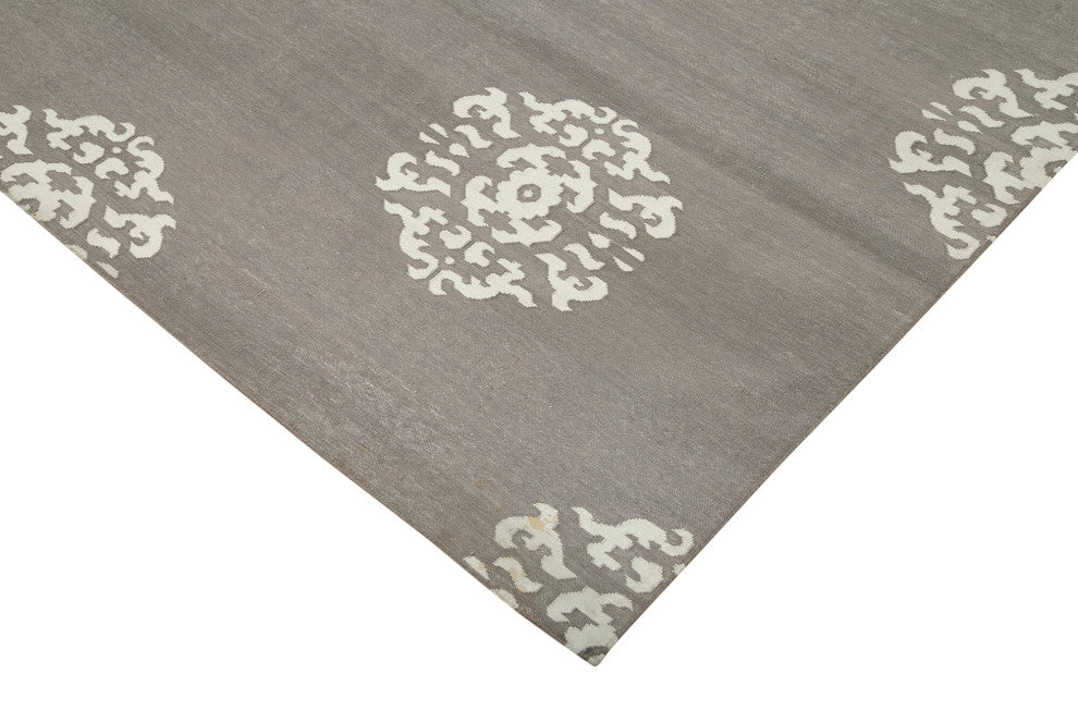 Rug N Carpet - Handmade Wool 8' 0'' x 9' 6'' Geometric Dhurrie Kilim Rug