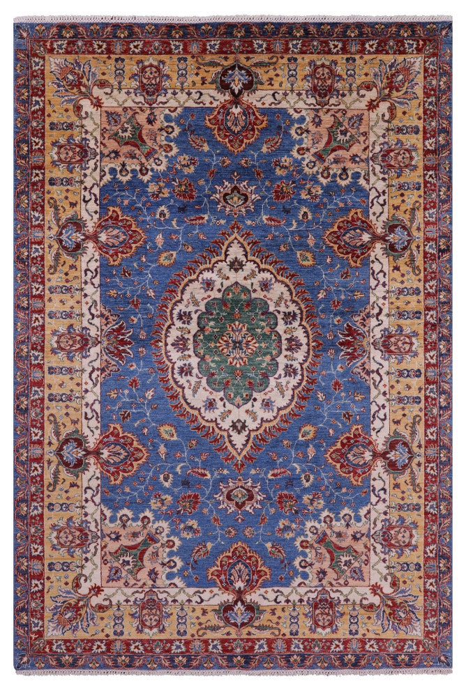 6' 9" X 10' 1" Hand Knotted Persian Tabriz Wool Rug Q10001