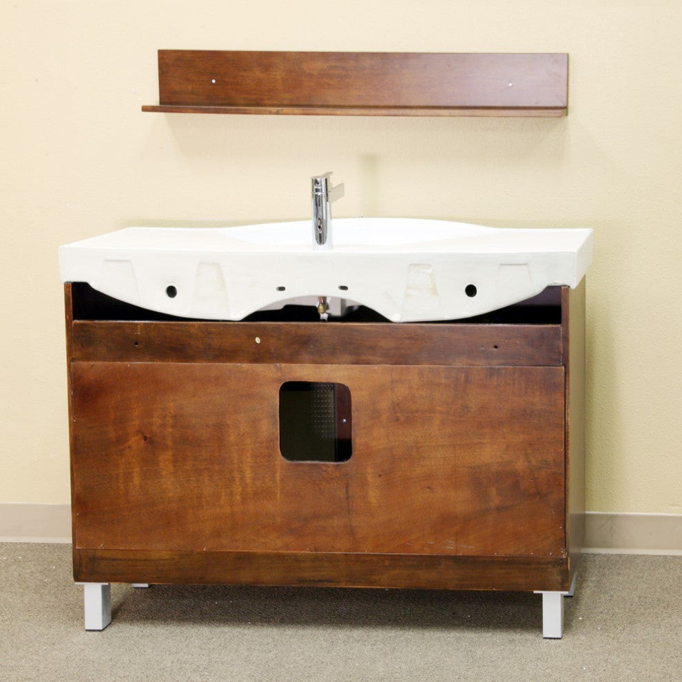 48" Single Sink Vanity, Wood, Walnut
