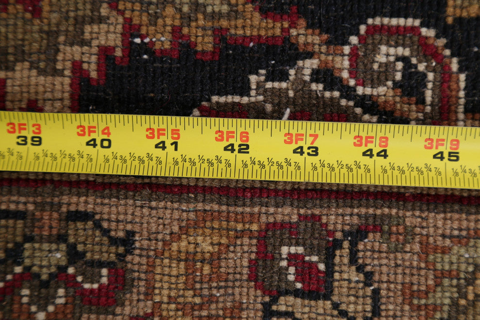 All-Over Oriental Agra Traditional Bordered Hand-Knotted Area Rug, Beige, 8x10