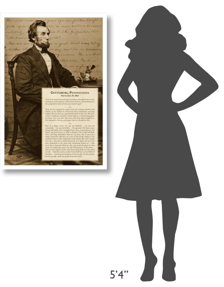 "Abraham Lincoln - Gettysburg Address" Digital Paper Print by BG.Studio, 26"x38"