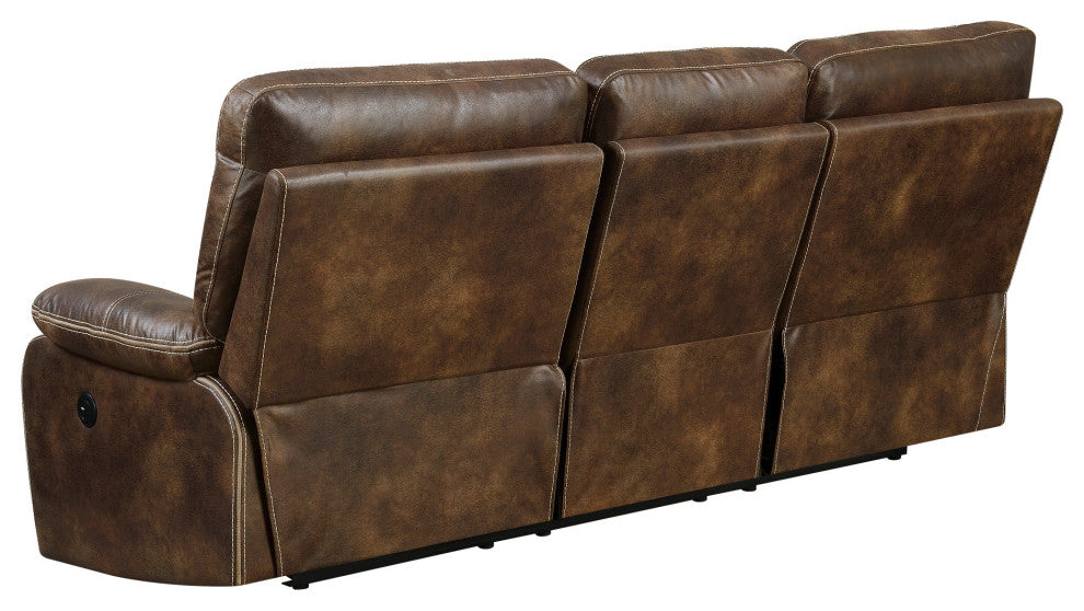 Kimberly Reclining Sofa, Chocolate Brown