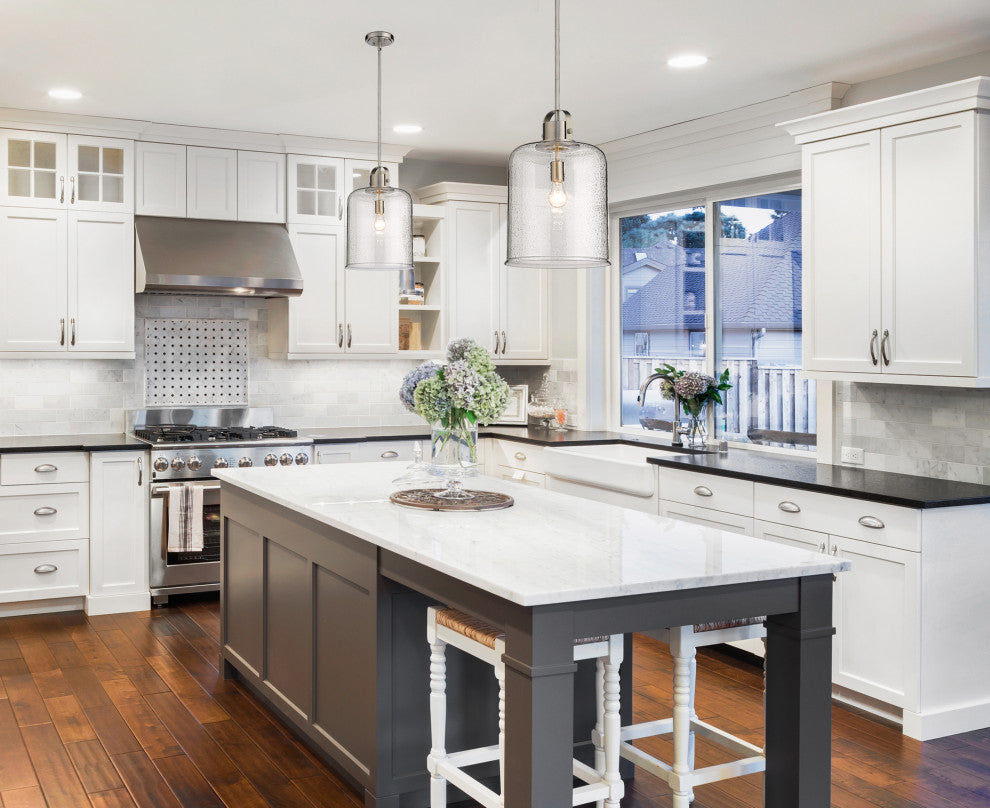 Zlite 340P12-BN 1-Light Pendant, Clear Seeded