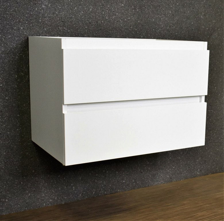 Salt 18Dx24" Floating Bathroom Vanity, Glossy White, Cabinet Only