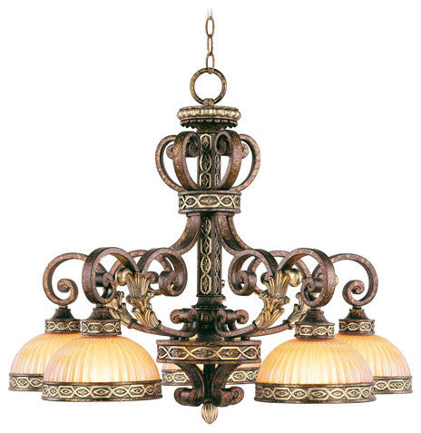 Livex 8525-64 5 Light Chandelier, Palacial Bronze
