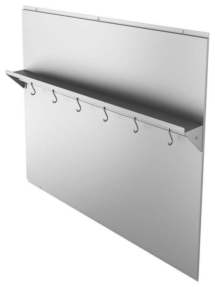 Ancona 36" Stainless Steel Backsplash with Shelf