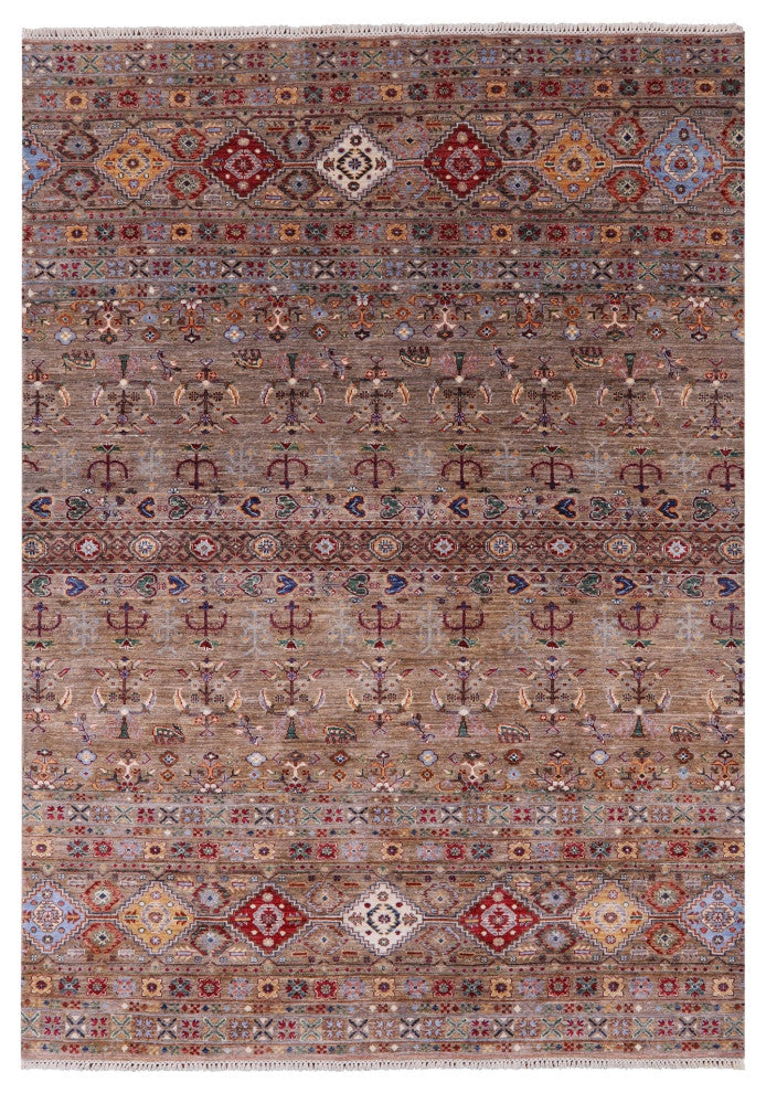 Tribal Persian Gabbeh Handmade Wool Rug 6' 10" X 9' 9" Q10342