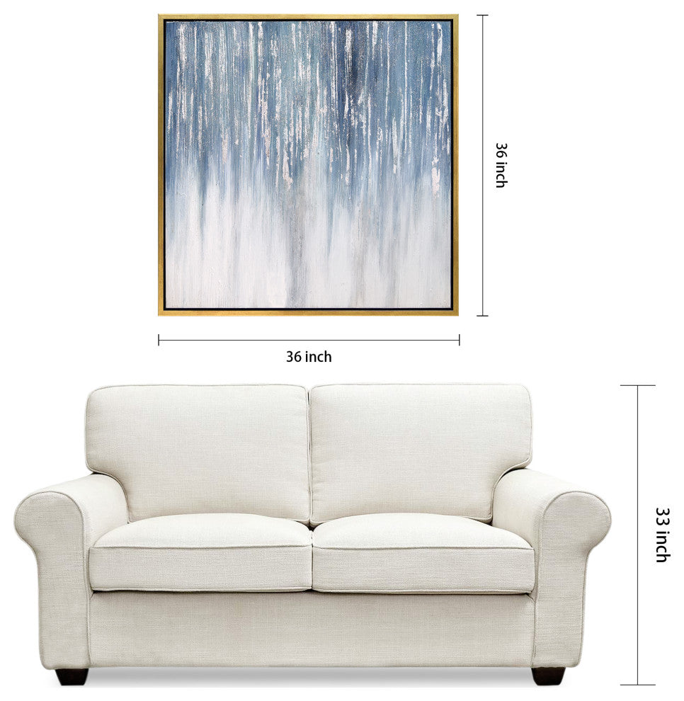Frozen Rain Textured Metallic Hand Painted Framed Wall Art by Martin Edwards