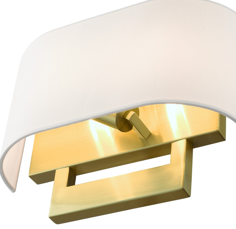 Livex Lighting Wall Sconces 2-Light Satin Brass Medium Sconce
