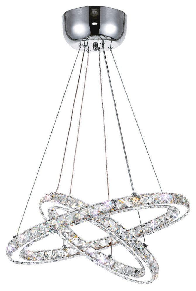 Ring LED Chandelier With Chrome Finish