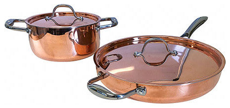 Le Chef 5-Ply Copper 4-Piece Cookware Set With Copper Lid