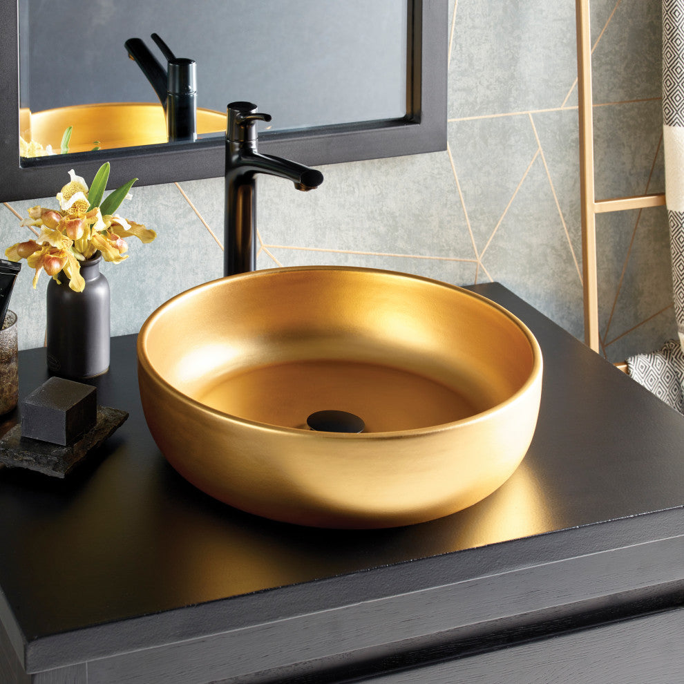Bliss Bathroom Sink, 24k Matte Gold
