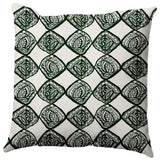Cowry Check Pillow, Dark Green, 18"x18"