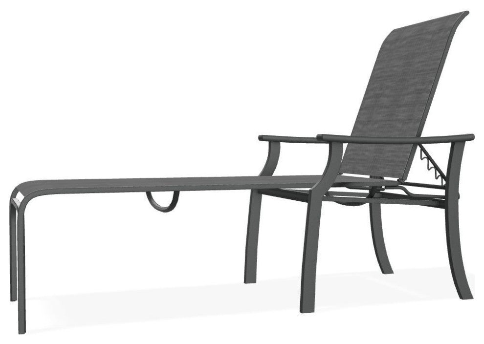 St. Catherine Sling 4-Position Outdoor Chaise Lounge, Collect Charcoal/Graphite