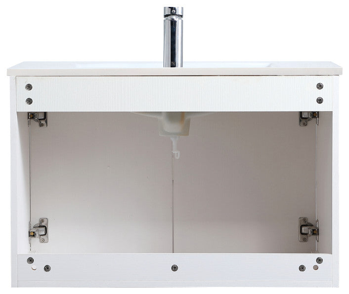 Single Bathroom Floating Vanity, White, 30"