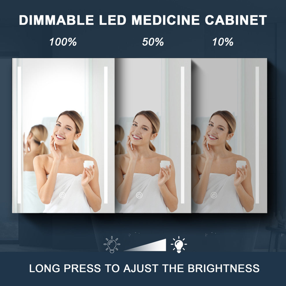 DIY LED Bathroom Medicine Cabinet With Mirror Left Door