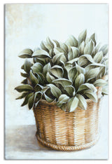 Greenery, Basket Painting 20x30 Canvas Wall Art