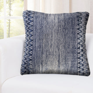 Blue and Ivory Textured Throw Pillow
