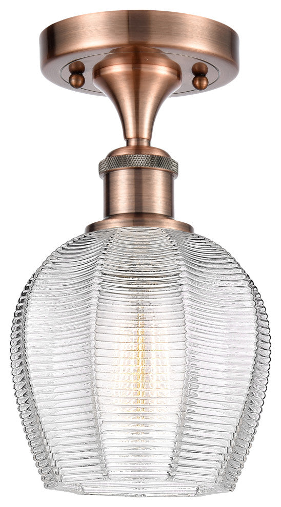 Innovations 516-1C-AC-G462-6-LED 1 LightSemi-Flush Mount, Antique Copper
