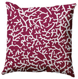 Seaweed Polyester Indoor/Outdoor Pillow, Maroon Red, 18"x18"