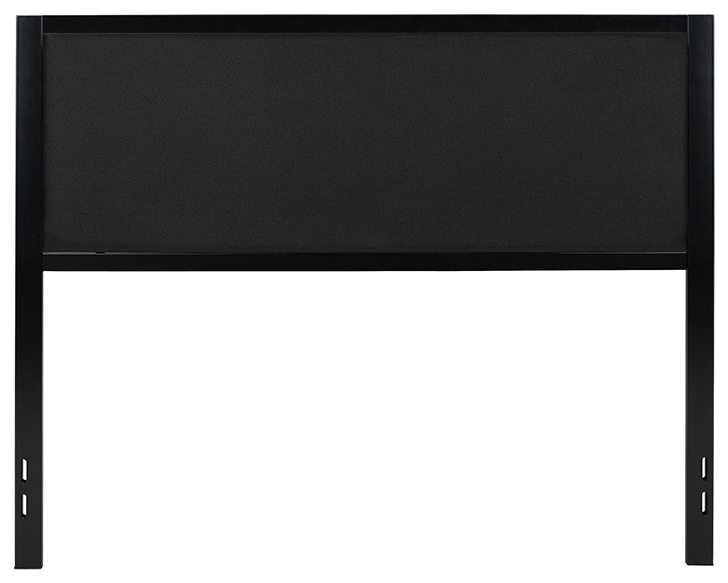 Melbourne Metal Upholstered Headboard - Modern Headboard, Black-Queen