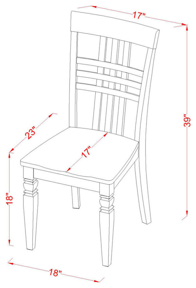 5Pc Dining Set, A Table, 4 Chairs, Solid Wood Seat, Panel Back, Linen White