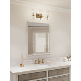 3-Light Clear Glass New Traditional Bath Vanity Light, Vintage Brass