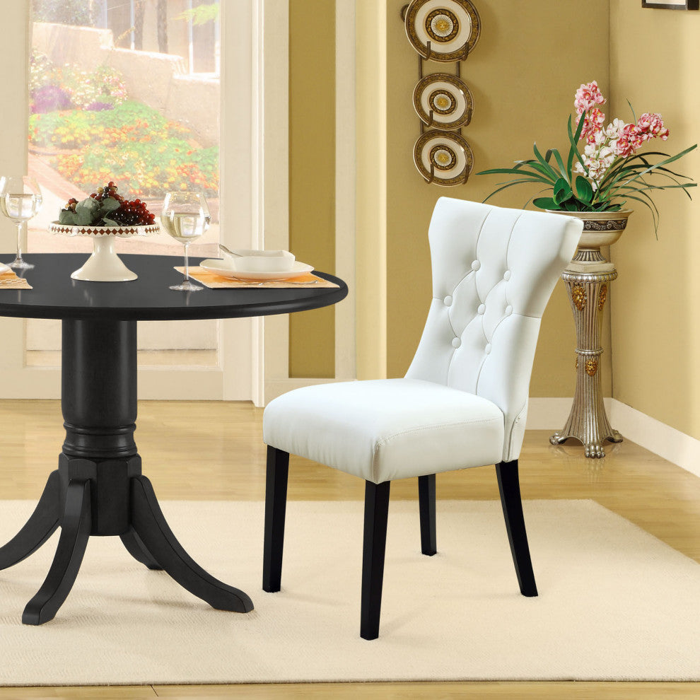 Modern White Silhouette Dining Chairs Set of 2