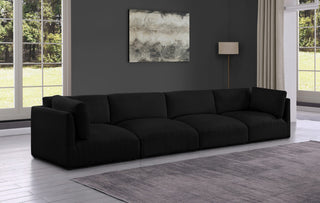 Ease Fabric Upholstered Modular Sofa, Black