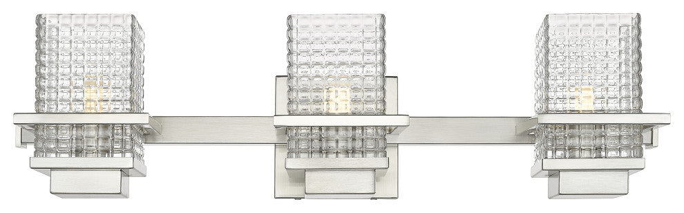 Innovations 310-3W-SN-CL-LED 3-Light Bath Vanity Light, Satin Nickel