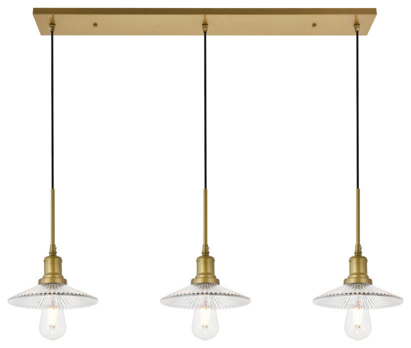 Living District Wa-Lightz 3-Light Brass Pendant