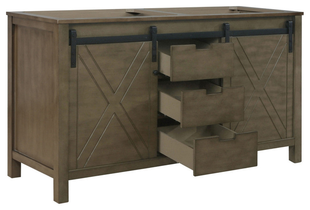 Marsyas 60" Rustic Brown Vanity Cabinet Only