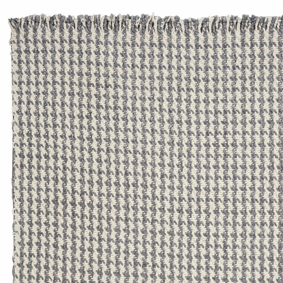 HomeRoots 7' x 9' Wool Ivory or Grey Area Rug