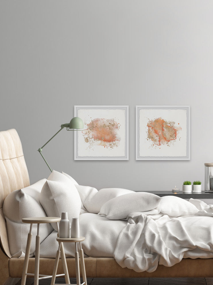 Orange Vision Diptych, 2-Piece Set, 32x32 Panels